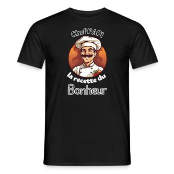 Papi Chef Grand-Père Cuisine Recette Gourmet - T-shirt homme - noir - Devant - AI Model Male 178 light (178cm)