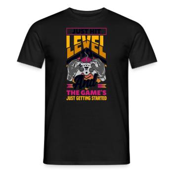 Funny Gamer 10th Birthday Boy Teen Gamer Level 10 - Men's T-Shirt - black - Front - AI Model Male 178 light (178cm)