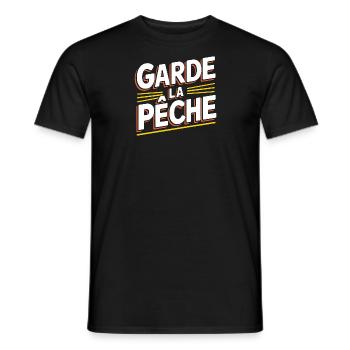 Garde la pêche - T-shirt homme - noir - Devant - AI Model Male 178 light (178cm)