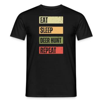 Eat Sleep Deer Hunt Repeat | Deer Hunting - Men's T-Shirt - black - Front - AI Model Male 178 light (178cm)
