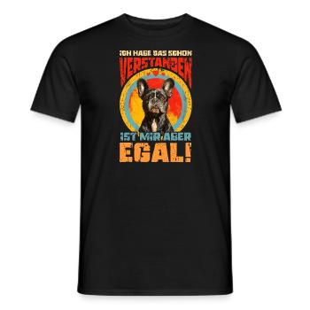French Bully / Französische Bulldogge - Männer T-Shirt - Schwarz - Vorne - AI Model Male 178 light (178cm)