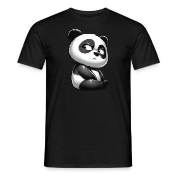 Skeptischer Panda Cartoon Niedlich Zweifel - Männer T-Shirt - Schwarz - Vorne - AI Model Male 178 light (178cm)