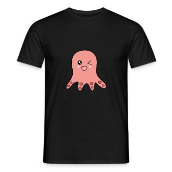 Octopus marine animals - Men's T-Shirt - black - Front - AI Model Male 178 light (178cm)
