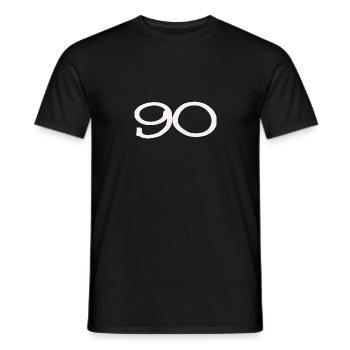90. 90 ANS. 90e ANNIVERSAIRE. ANNIVERSAIRE 90 ANS. - T-shirt homme - noir - Devant - AI Model Male 178 light (178cm)