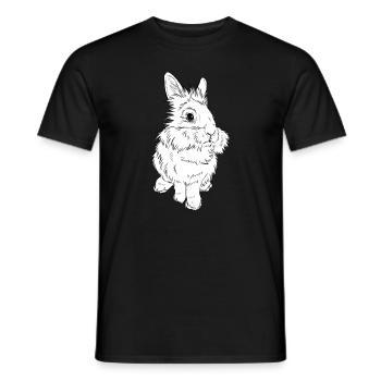 Lion head rabbit - Men's T-Shirt - black - Front - AI Model Male 178 light (178cm)