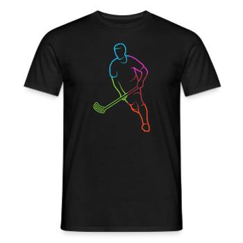 Joueur de floorball coloré Floorballer Boy Floorball - T-shirt homme - noir - Devant - AI Model Male 178 light (178cm)