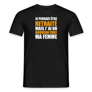 Retraite Humour Retraité Cadeau Homme Retraité - T-shirt homme - noir - Devant - AI Model Male 178 light (178cm)