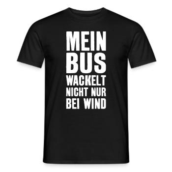 LUSTIG BUS CAMPER CAMPING - Männer T-Shirt - Schwarz - Vorne - AI Model Male 178 light (178cm)