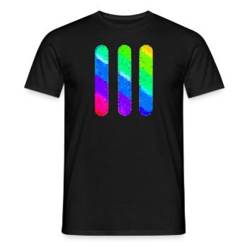 Lignes | Lignes ondulées | symboles | modèles de | Mosaïque - T-shirt homme - noir - Devant - AI Model Male 178 light (178cm)