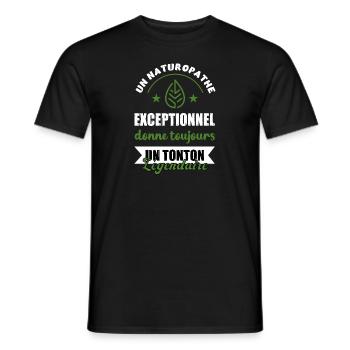 Un naturopathe exceptionnel métier homme - T-shirt homme - noir - Devant - AI Model Male 178 light (178cm)