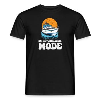 On Motorboating Mode Pontoon Captain Lake Life - Männer T-Shirt - Schwarz - Vorne - AI Model Male 178 light (178cm)