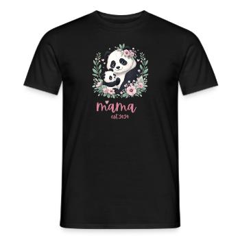 Mama est 2024 I Panda Bear Mum I First Time Mom - Männer T-Shirt - Schwarz - Vorne - AI Model Male 178 light (178cm)
