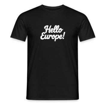Eurovision Song Contest Fan: Hallo Europa! - Männer T-Shirt - Schwarz - Vorne - AI Model Male 178 light (178cm)