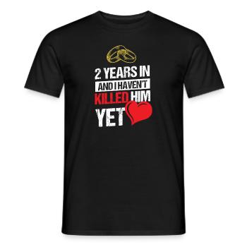 Deuxième anniversaire de mariage 2 ans n’ont pas tué - T-shirt homme - noir - Devant - AI Model Male 178 light (178cm)
