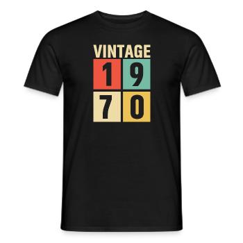 cadeau anniversaire homme amie femme original 1970 - T-shirt homme - noir - Devant - AI Model Male 178 light (178cm)