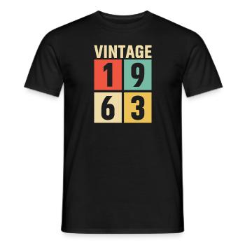 cadeau anniversaire homme amie femme original 1963 - T-shirt homme - noir - Devant - AI Model Male 178 light (178cm)