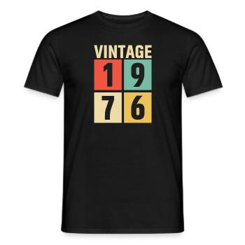 cadeau anniversaire homme amie femme original 1976 - T-shirt homme - noir - Devant - AI Model Male 178 light (178cm)