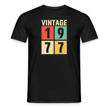 cadeau anniversaire homme amie femme original 1977 - T-shirt homme - noir - Devant - AI Model Male 178 light (178cm)