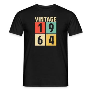 cadeau anniversaire homme amie femme original 1964 - T-shirt homme - noir - Devant - AI Model Male 178 light (178cm)