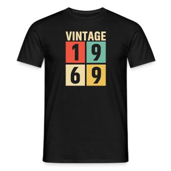 cadeau anniversaire homme amie femme original 1969 - T-shirt homme - noir - Devant - AI Model Male 178 light (178cm)