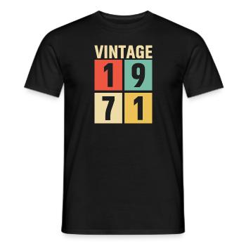cadeau anniversaire homme amie femme original 1971 - T-shirt homme - noir - Devant - AI Model Male 178 light (178cm)