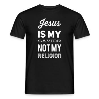Jesus Is My Savior Not My Religion - Männer T-Shirt - Schwarz - Vorne - AI Model Male 178 light (178cm)