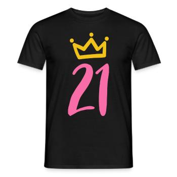 21e anniversaire Vœux d’anniversaire - T-shirt homme - noir - Devant - AI Model Male 178 light (178cm)