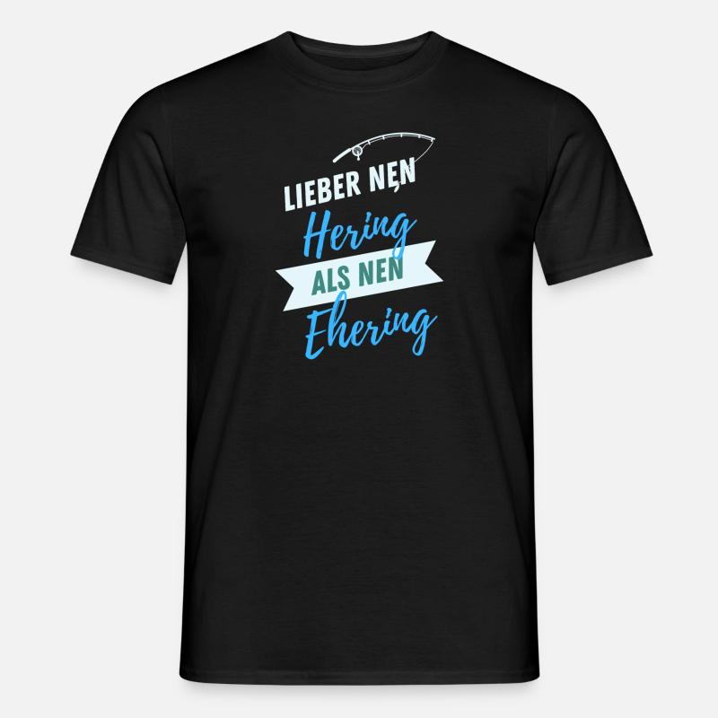 Lieber nen Hering als nen Ehering - Männer T-Shirt - Schwarz