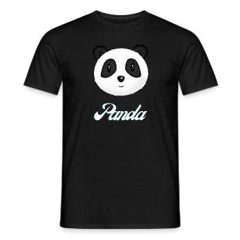 Panda Design Panda Kopf Weiss Schwarz Panda Bär - Männer T-Shirt - Schwarz - Vorne - AI Model Male 178 light (178cm)