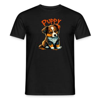 Puppy 1 Hundewelpe - Männer T-Shirt - Schwarz - Vorne - AI Model Male 178 light (178cm)