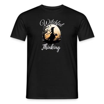 Halloween Witch, Witchful Thinking - Männer T-Shirt - Schwarz - Vorne - AI Model Male 178 light (178cm)