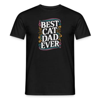 Best cat dad ever - Men's T-Shirt - black - Front - AI Model Male 178 light (178cm)
