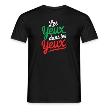 Les yeux dans les yeux - T-shirt homme - noir - Devant - AI Model Male 178 light (178cm)