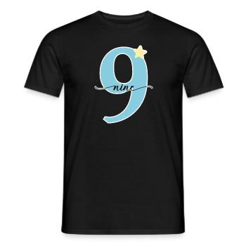 9e anniversaire, neuf ans - T-shirt homme - noir - Devant - AI Model Male 178 light (178cm)