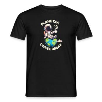 Planetary Coffee Break - Men's T-Shirt - black - Front - AI Model Male 178 light (178cm)