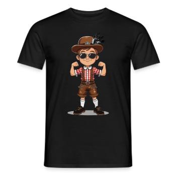Garçon à Lederhosen Bière JGA Majorque Bavière Alcool - T-shirt homme - noir - Devant - AI Model Male 178 light (178cm)