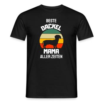 Hunde Mama Retro Hundeliebhaber Muttertag Dackel - Männer T-Shirt - Schwarz - Vorne - AI Model Male 178 light (178cm)
