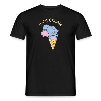 Mice Cream Mice Funny Animal Puns - Men's T-Shirt - black - Front - AI Model Male 178 light (178cm)