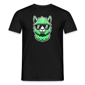 Lama vert alpaga avec lunettes de soleil Bande dessinée - T-shirt homme - noir - Devant - AI Model Male 178 light (178cm)
