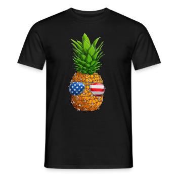Pineapple 4th of July American Flag USA - Männer T-Shirt - Schwarz - Vorne - AI Model Male 178 light (178cm)