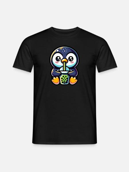 Bubble Tea Pingouin Boba Tea Kawaii Cadeau - T-shirt homme - noir