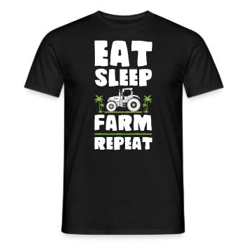 Eat Sleep Farm Repeat - Men's T-Shirt - black - Front - AI Model Male 178 light (178cm)