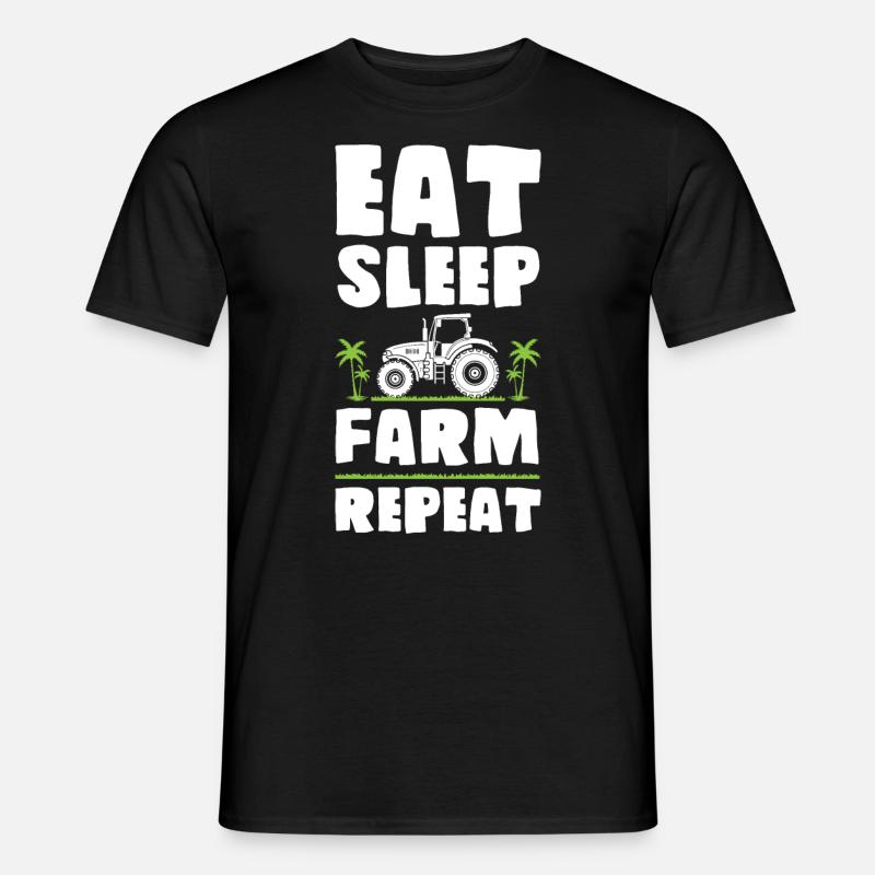 Eat Sleep Farm Repeat - Männer T-Shirt - Schwarz