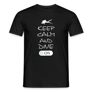 Keep Calm and Dive On - Männer T-Shirt - Schwarz - Vorne - AI Model Male 178 light (178cm)