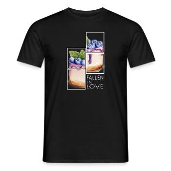 gâteau au fromage aux bleuets gâteau au fromage - T-shirt homme - noir - Devant - AI Model Male 178 light (178cm)