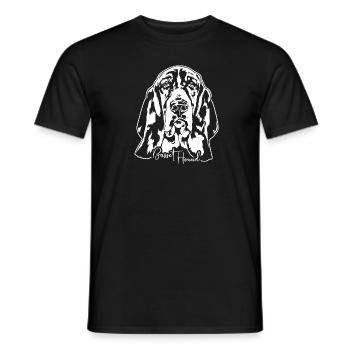 BASSET HOUND Hunde Portrait Hundeportrait Wilsigns - Männer T-Shirt - Schwarz - Vorne - AI Model Male 178 light (178cm)