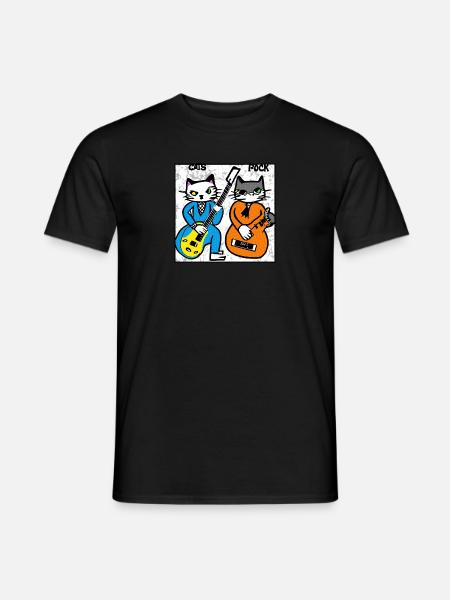 Folk Rocking Cats - Men's T-Shirt - black