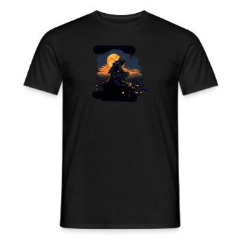 Ninja bei Nacht auf dem Dach #1 - Männer T-Shirt - Schwarz - Vorne - AI Model Male 178 light (178cm)