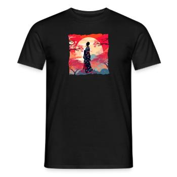 Japan Moonshine Geisha #1 - Men's T-Shirt - black - Front - AI Model Male 178 light (178cm)