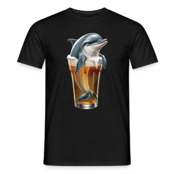 Delfin Bier - Männer T-Shirt - Schwarz - Vorne - AI Model Male 178 light (178cm)